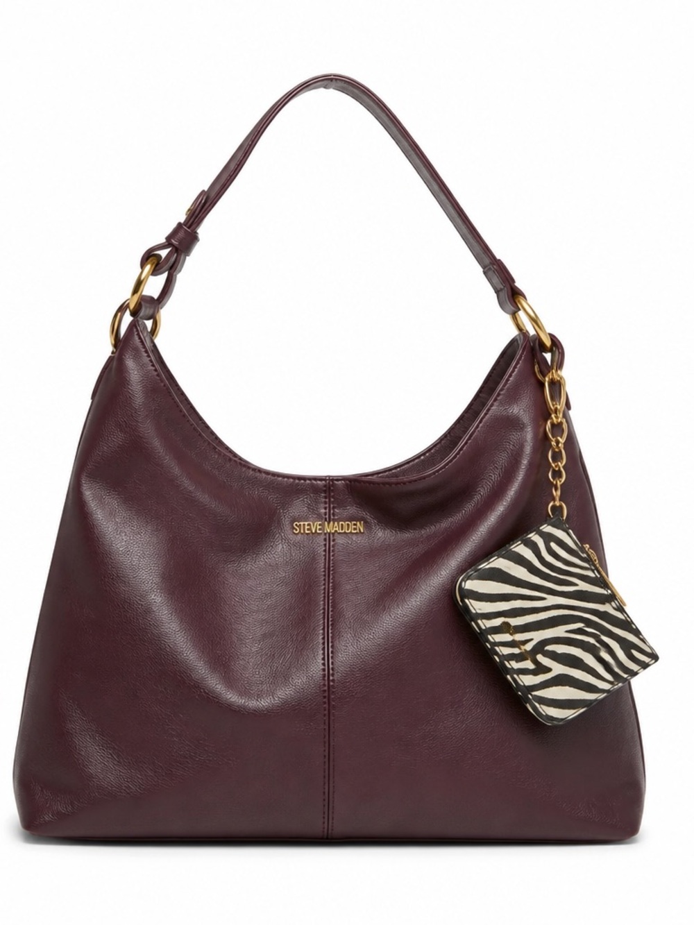 Steve Madden Plum Hobo Bag with Zebra Wallet